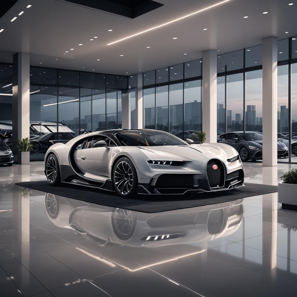 Bugatti Centodieci at Modern Supercar Dealership