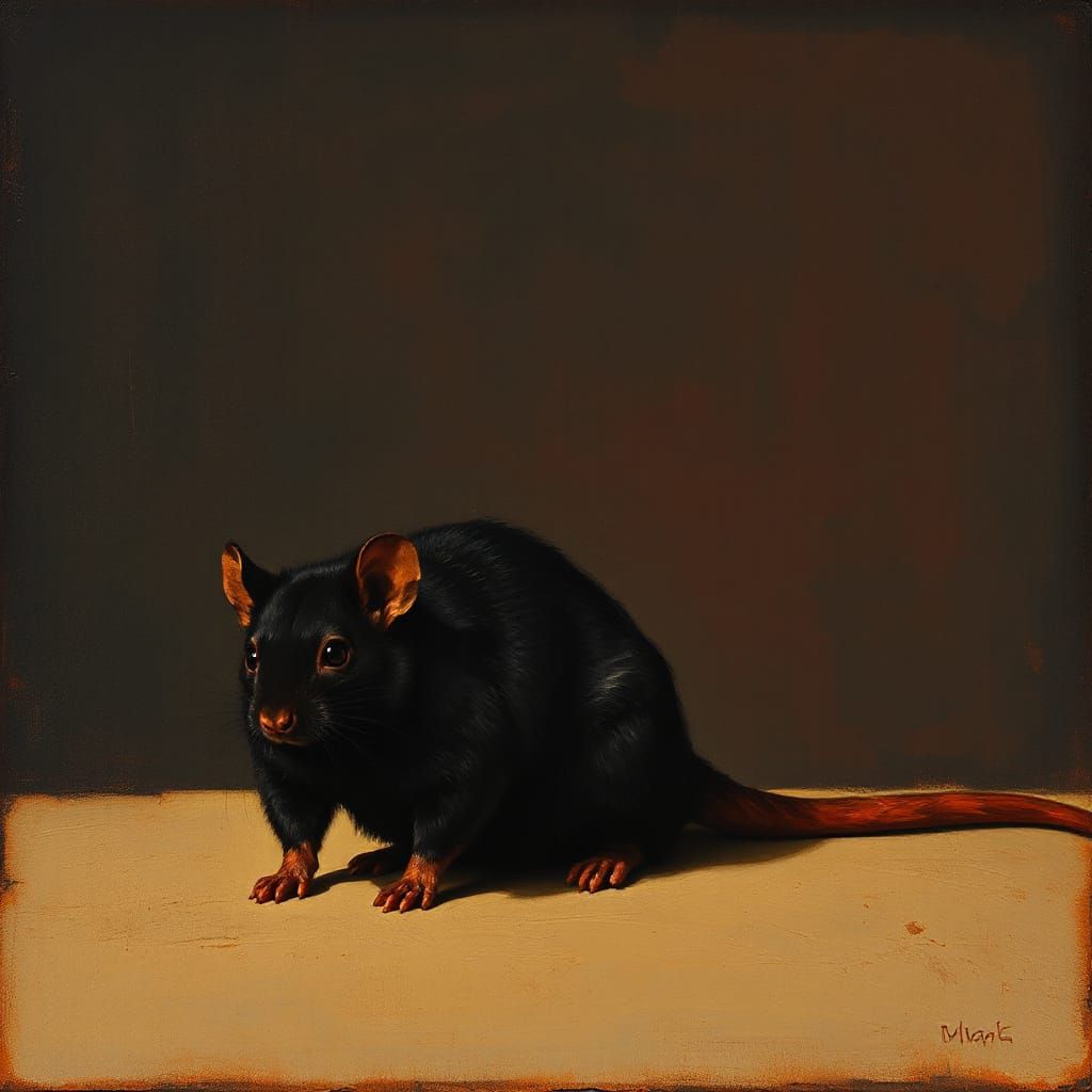 Abstract Painting in Red and Black