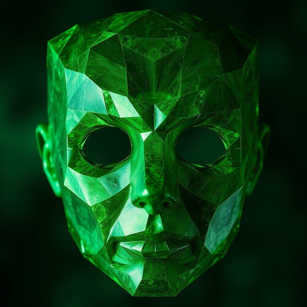 Emerald Portrait with Hollow Eyes
