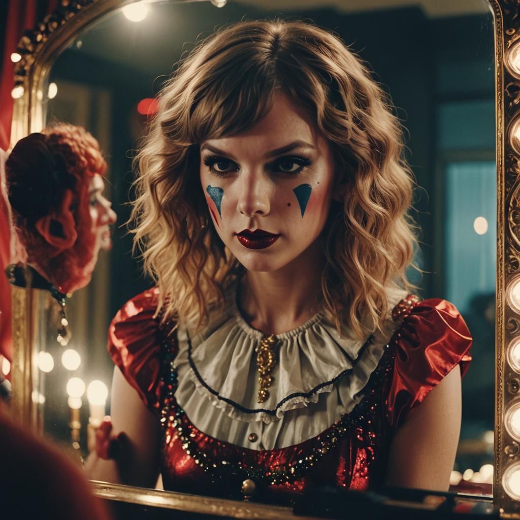 Clown Makeup in Old Hollywood Film Still