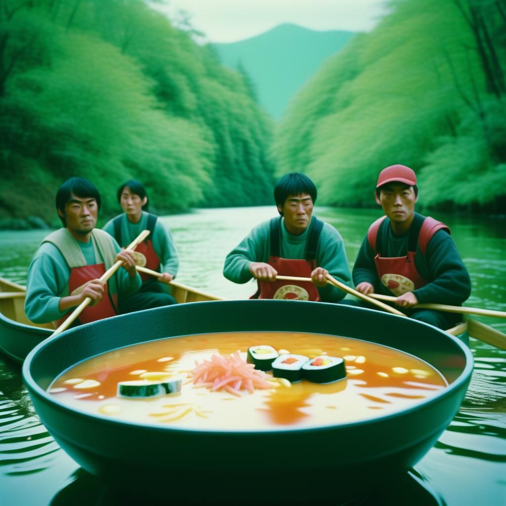 Canoeists in Soup Bowl: Cinematic Film Still