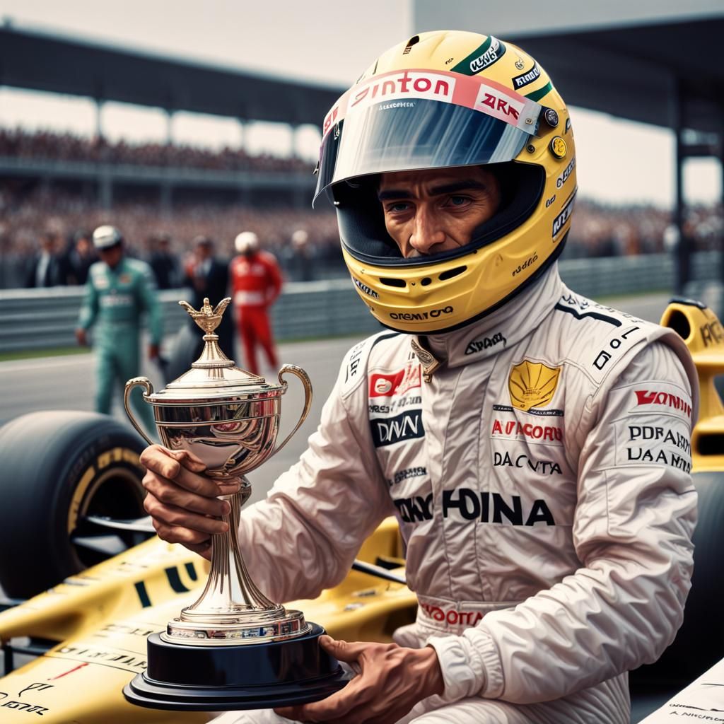 Ayrton Senna Wins: Hyperrealistic Pastel Portrait