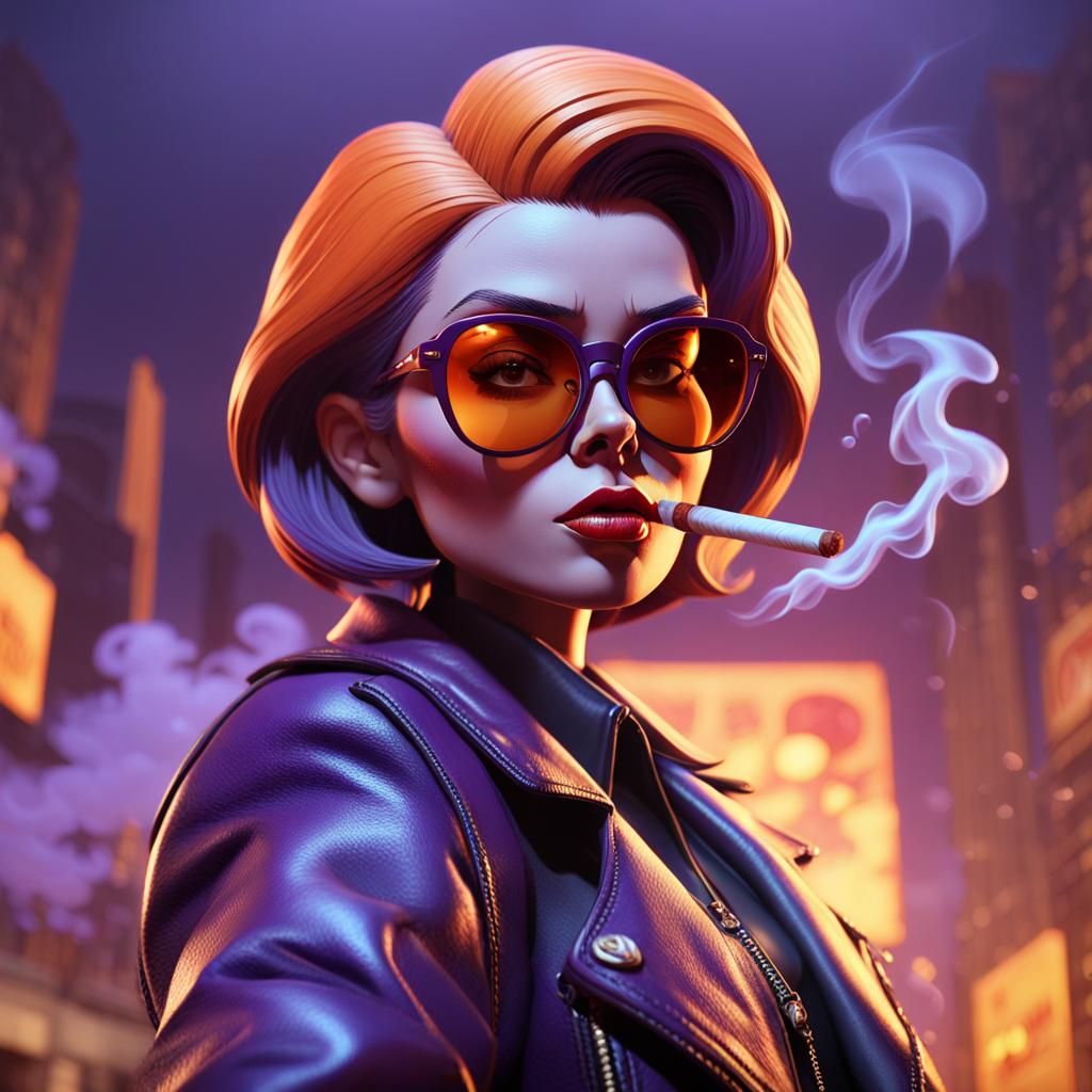 Brutal Mob Boss Chick in Pixar-Style 3D Animation