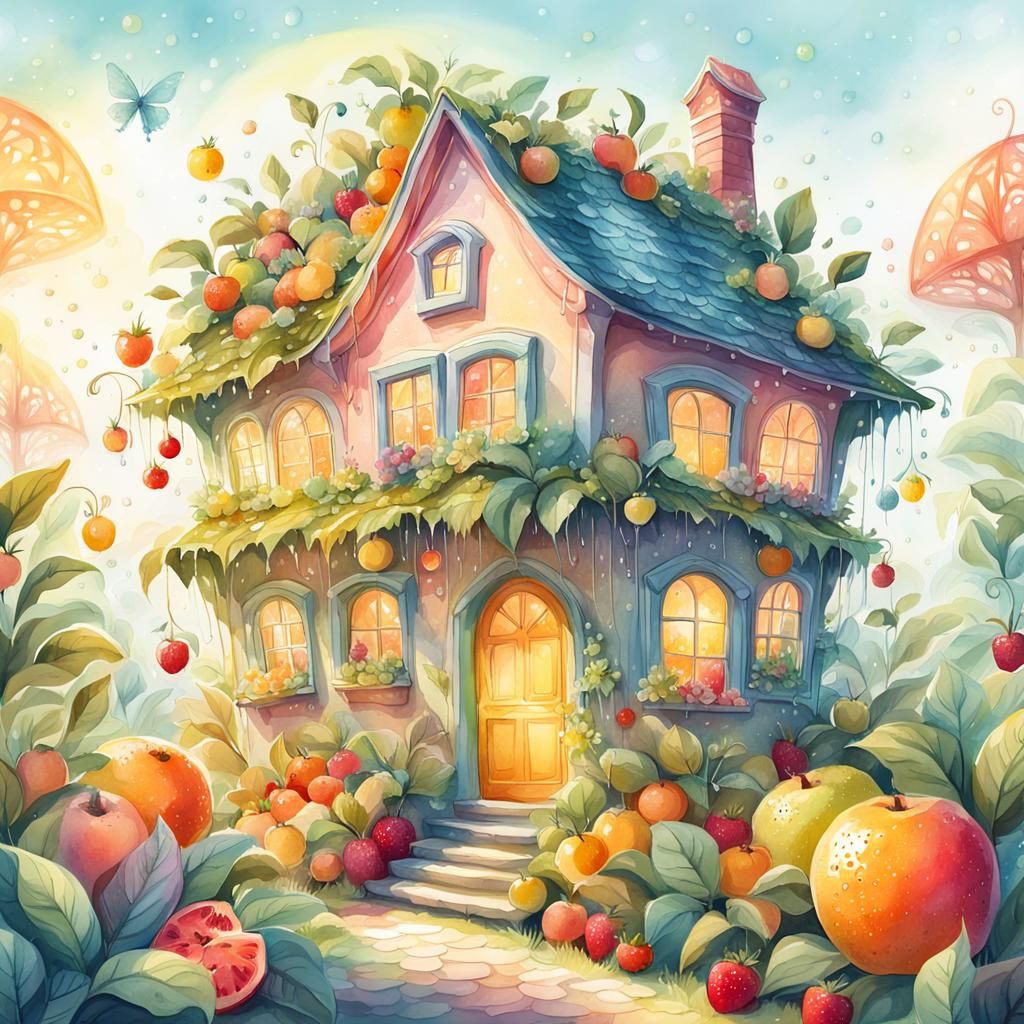 Fairytale Fruit House Inhabited by Sparkling Fairies