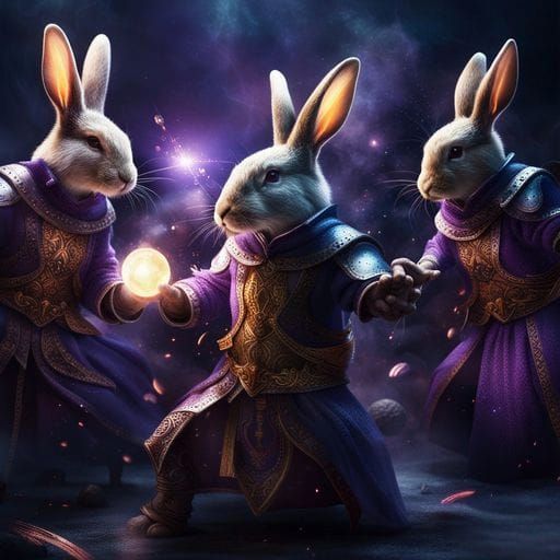 Rabbit Knights Battle with Cosmic Energy