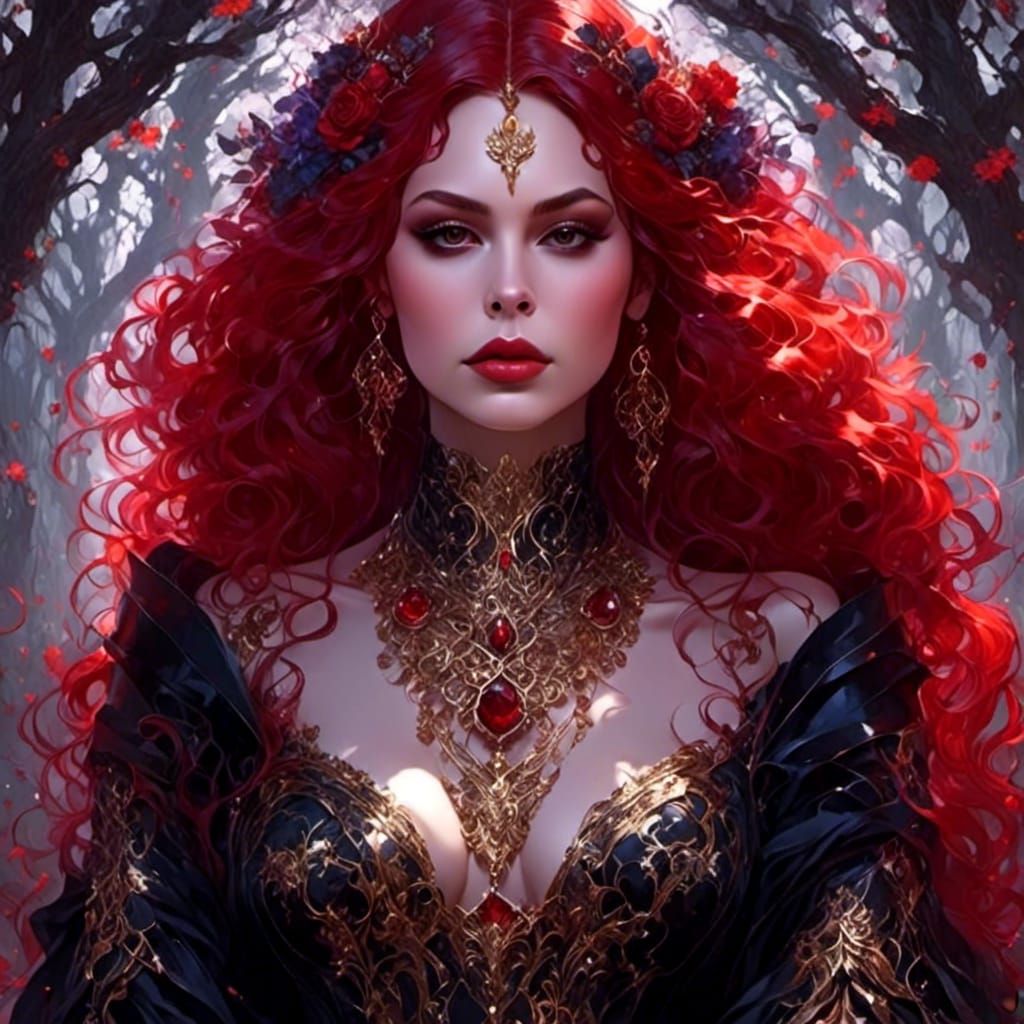 Gothic Beauty in Pre-Raphaelite Gown