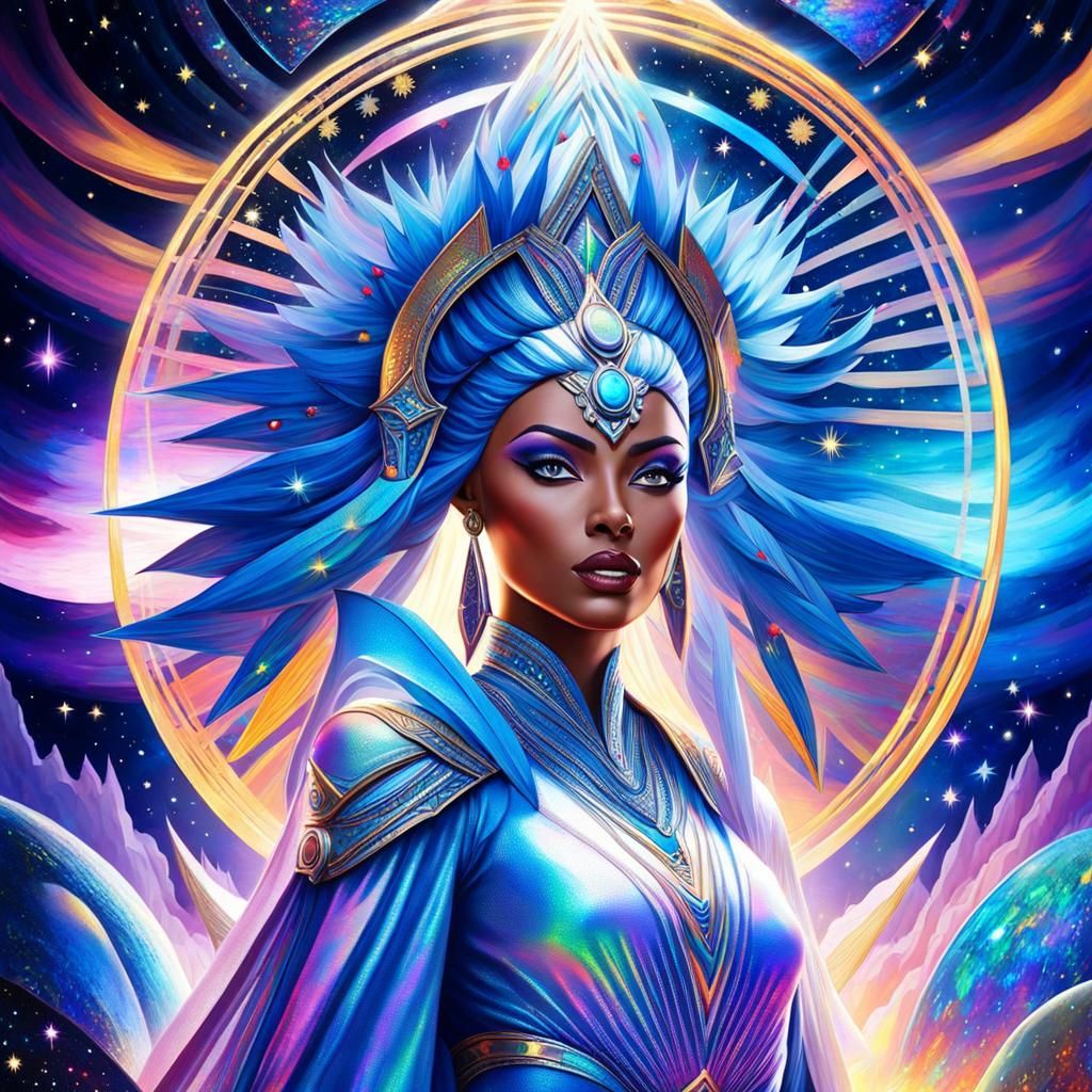Cosmic Goddess in Astral Illustration Style