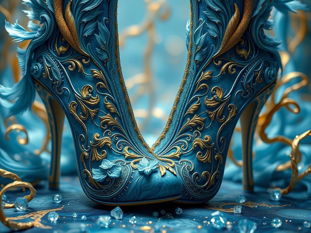 Ornate High Heels with Underwater Opulence