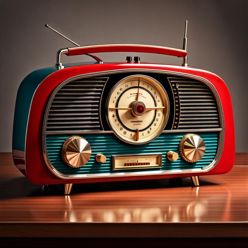 Retro 1950s Tube Radio in Maximalist Detail