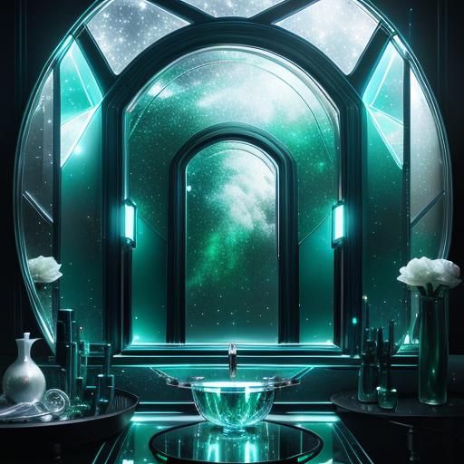 Starlight Space Crystal Box Reflecting Dreamcore Scene