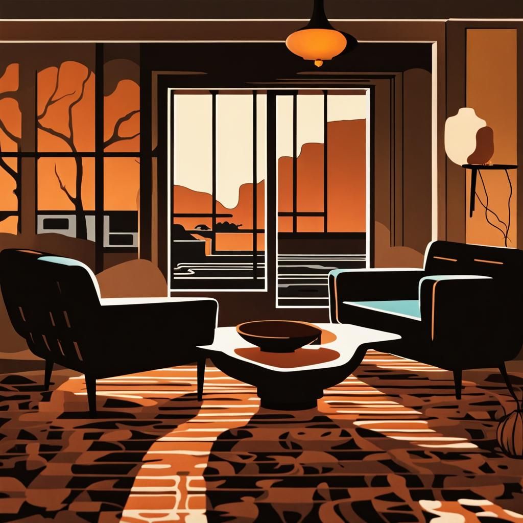 Sundown Interior with Art Deco Rug