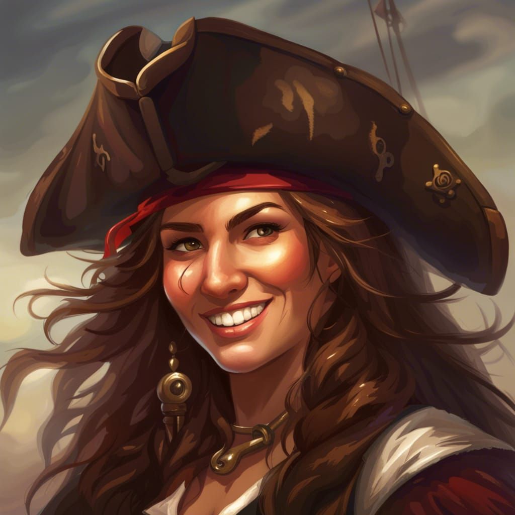 Smiling Female Pirate Portrait