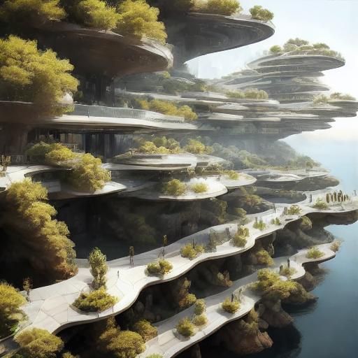 Utopian City Rebuilt in Futuristic Architectural Style