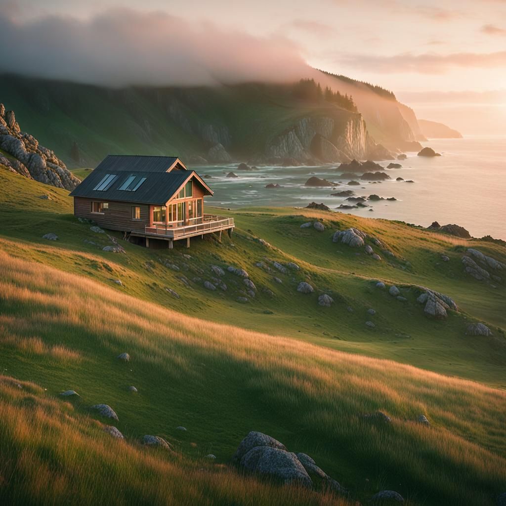 Luminous Faroe Islands Landscape at Sunset