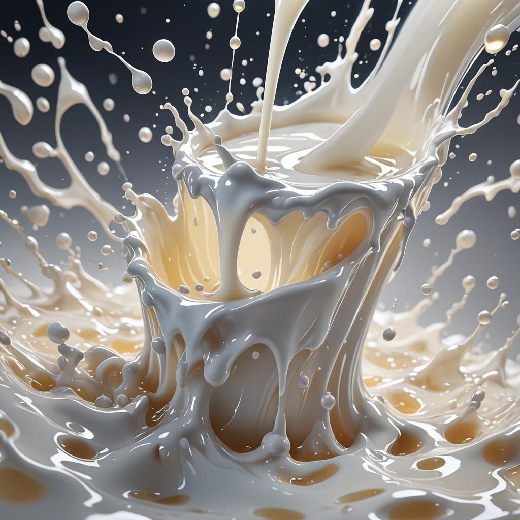 Dreamlike Anime Milk Sea in Surreal Style