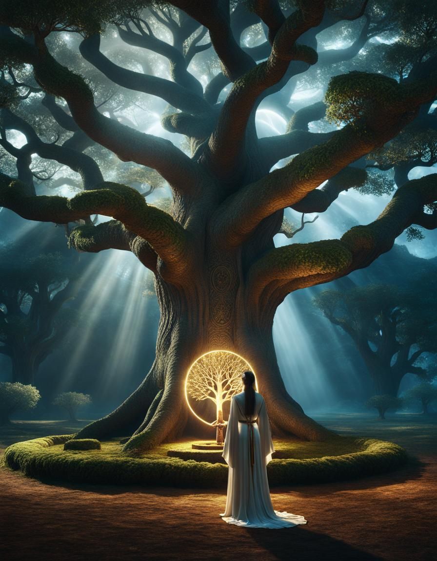 Priestess at the Sacred World Tree