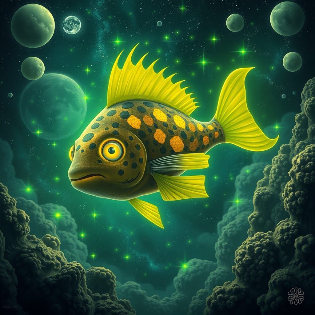 Dreamlike Leopard Fish in Celestial Fantasy