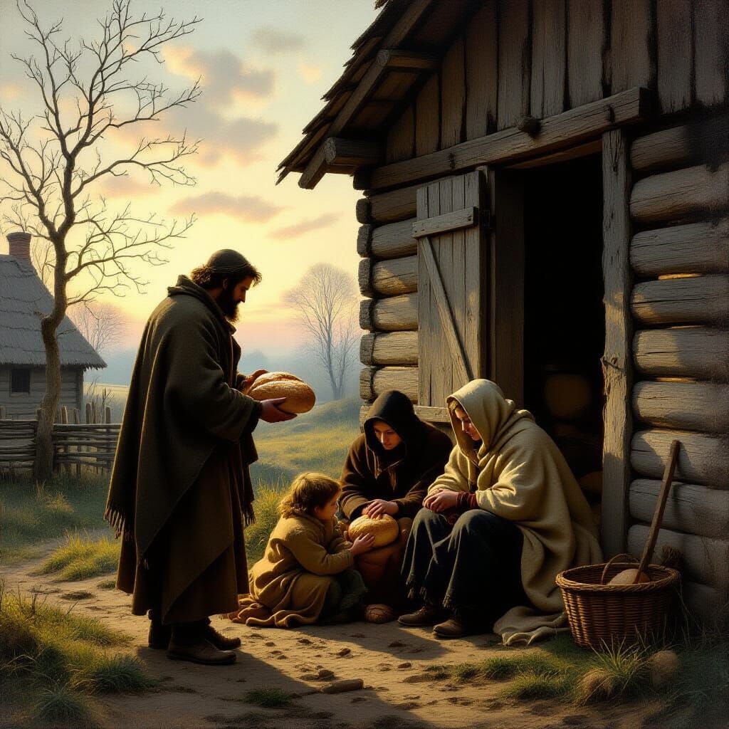 Kindness in 1775: Offering Bread and Cloak to Family