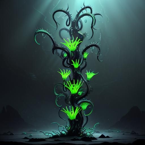 Menacing Bioluminescent Alien Plant in Unreal Engine 5