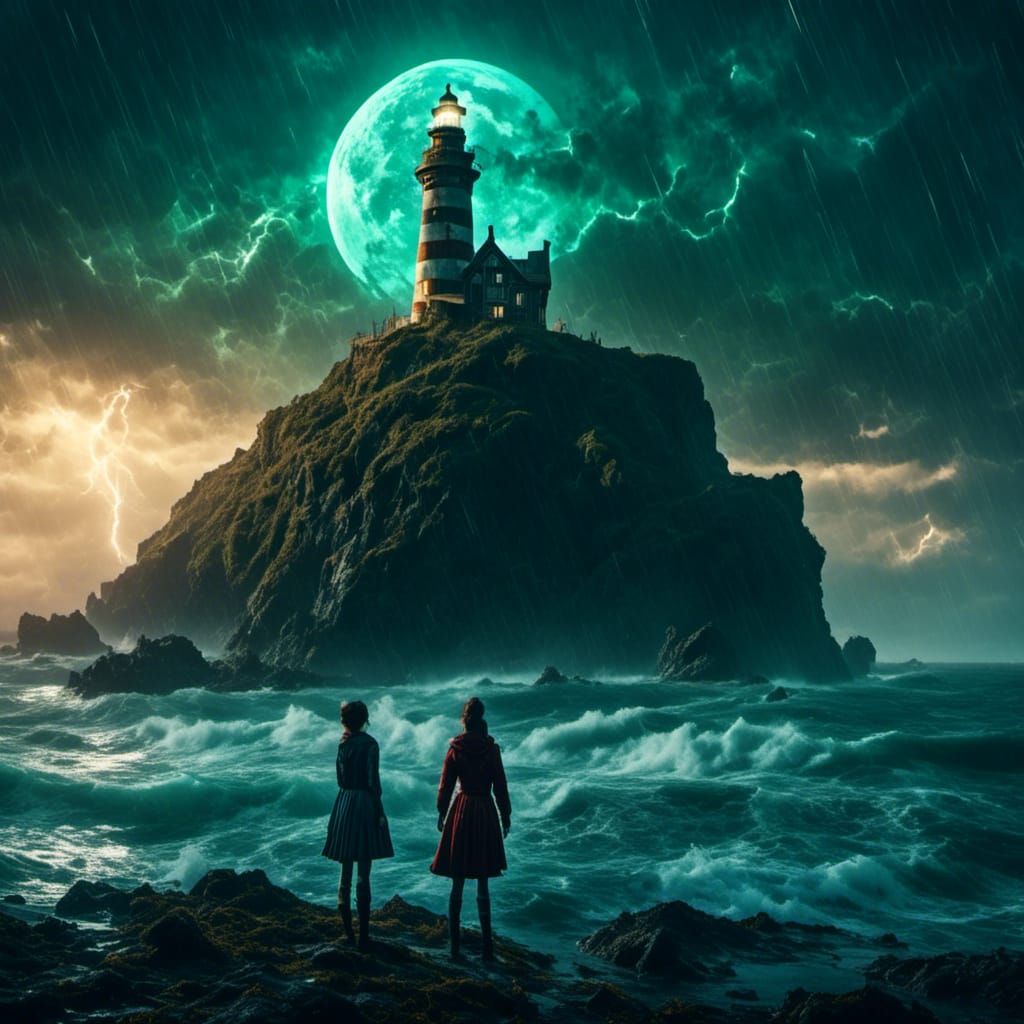 Ocean's Edge: Friends, Ship, and Bioluminescent Glow