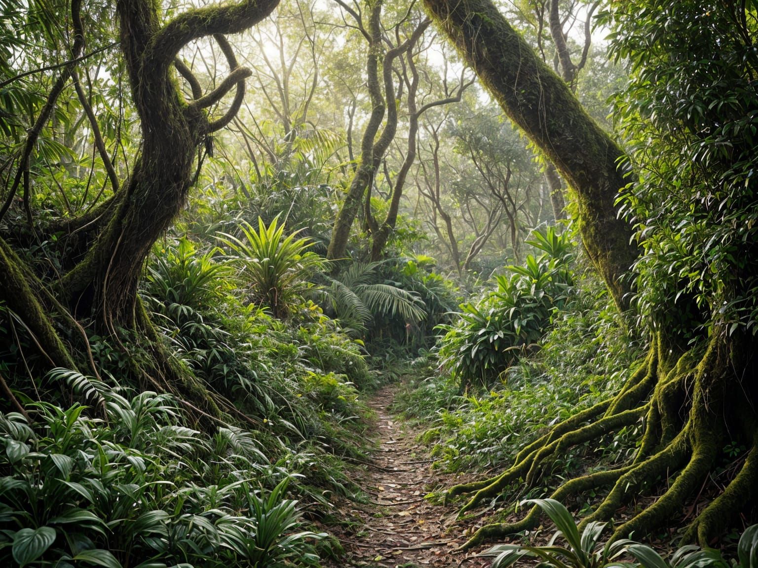 Detailed Jungle Scene in Photorealistic Style