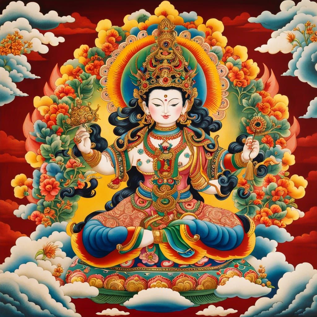 Cloud Formation of Tantric Buddhist Goddess