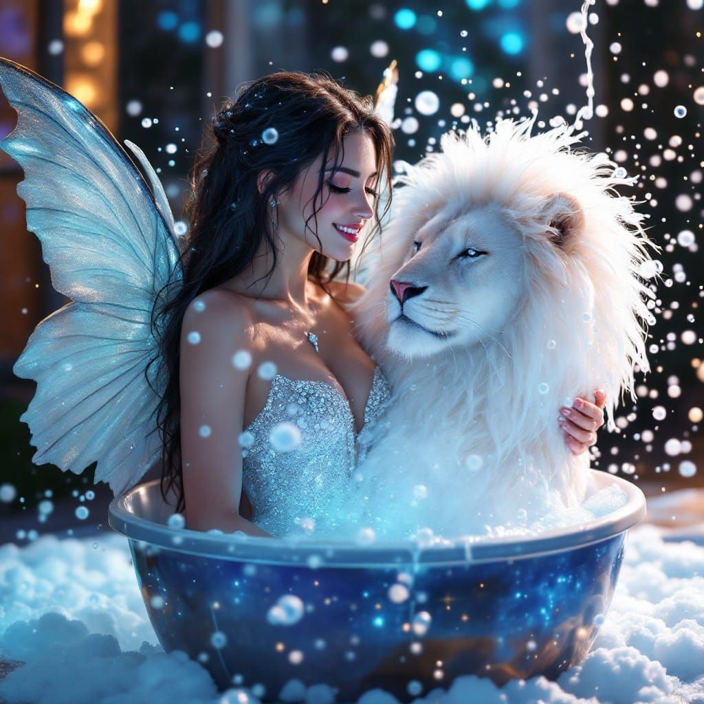 Ethereal Goddess in Radiant Cosmic Shower