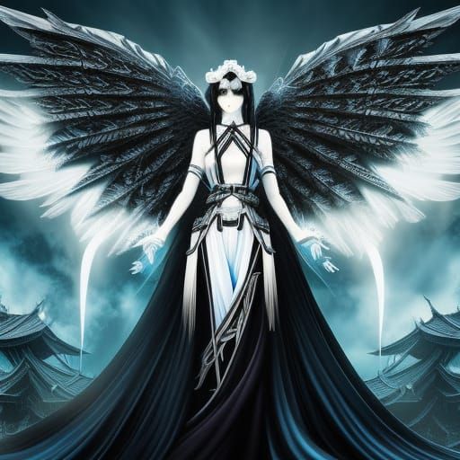 Eerie Angel of Death in Manga Steampunk Style