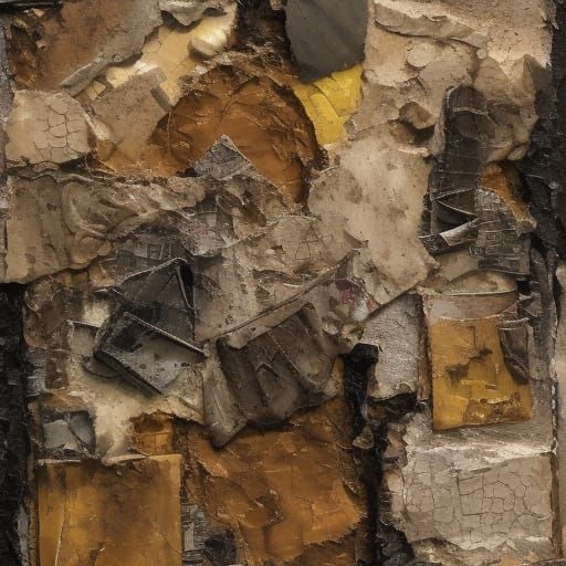 Earthy Expressionism Assemblage Inspired by Anselm Kiefer