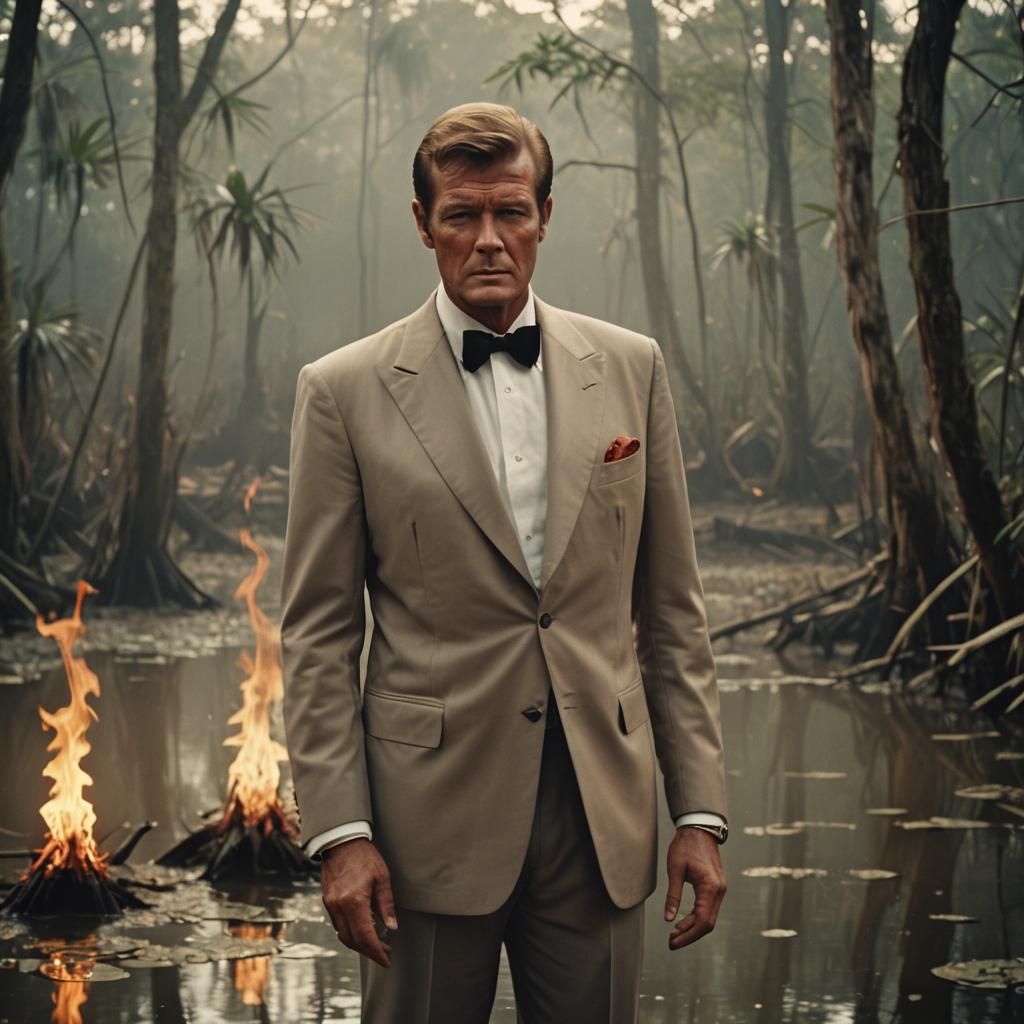 Roger Moore as James Bond in Voodoo Ceremony