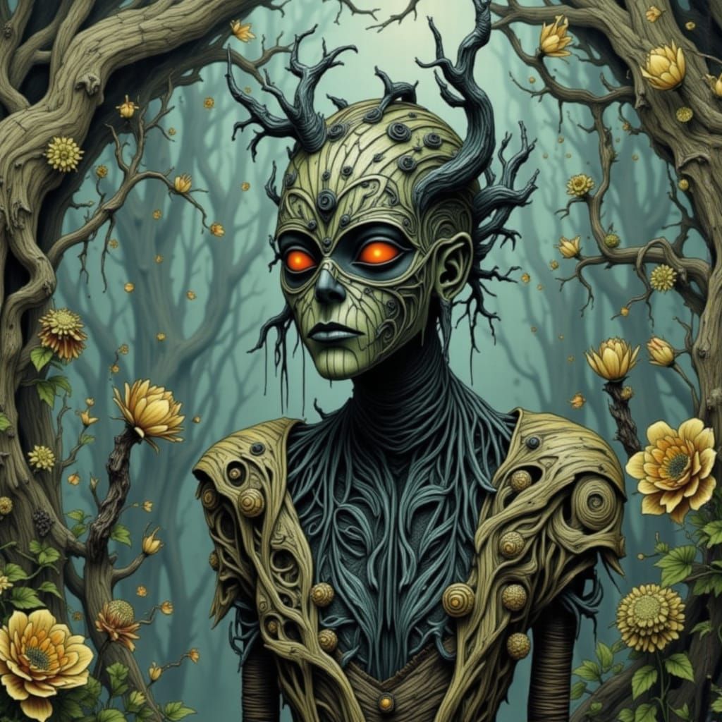 Masked Man with Blue Eyes: Fantasy Art