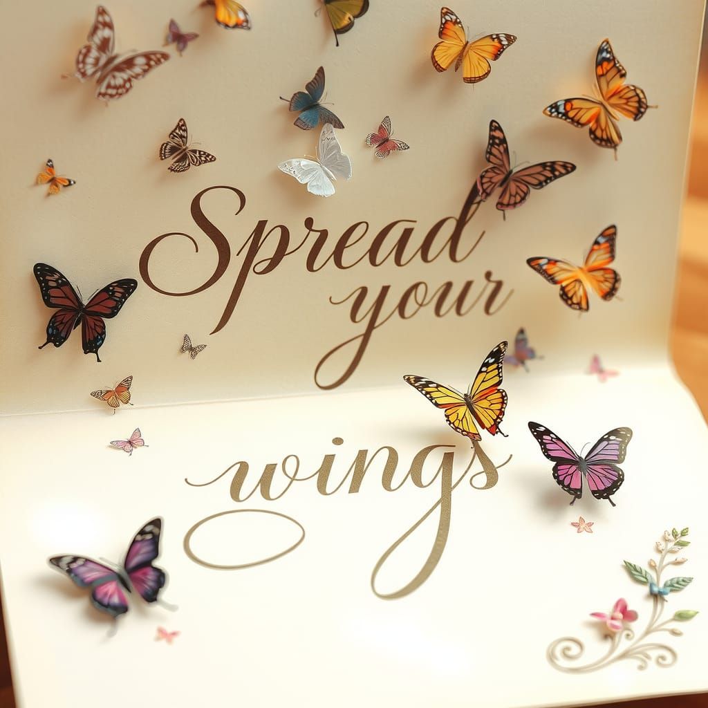 Calligraphic Butterflies in Ethereal Fantasy Style