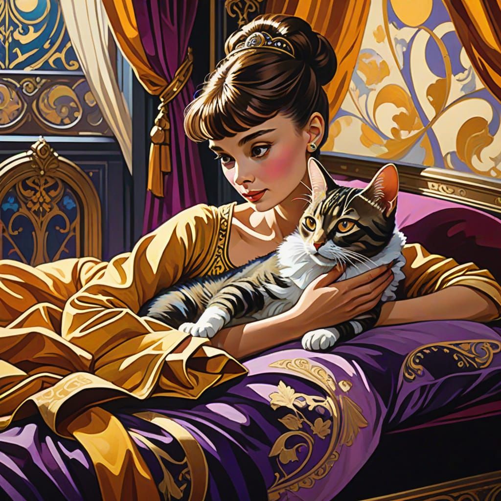 Elegant Morning Awakening in Opulent Impressionist Style