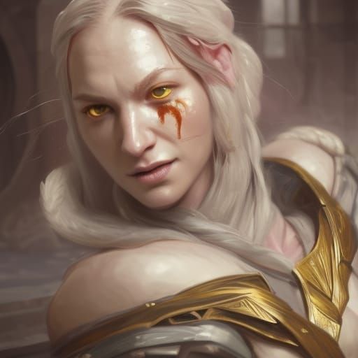 Dragonborn Versus Dragon in Hyperdetailed Digital Art