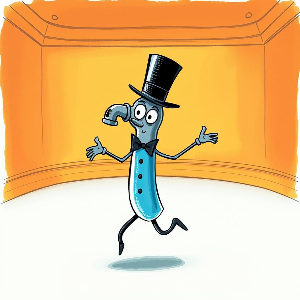 Steampunk Water Faucet Tap Dancer in a Grand Ballroom