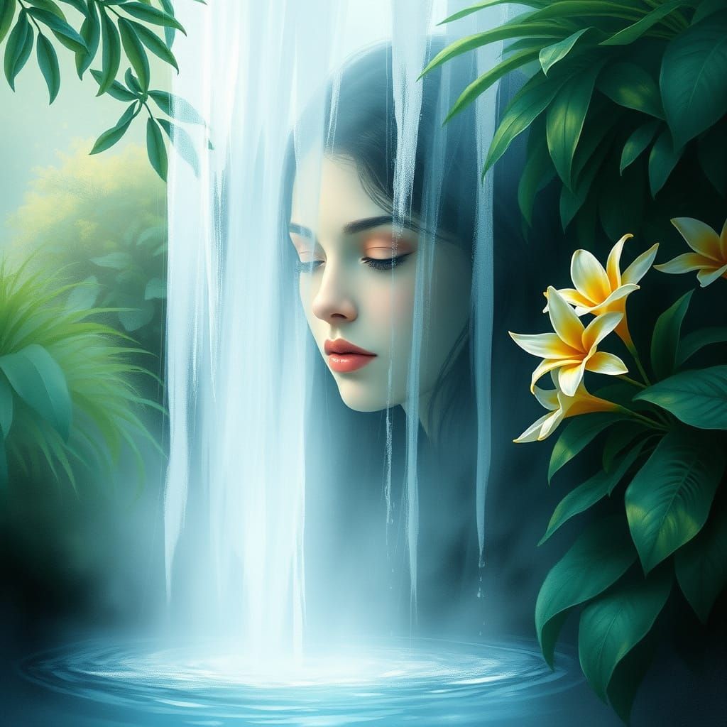 Enigmatic Waterfall Goddess Awakens
