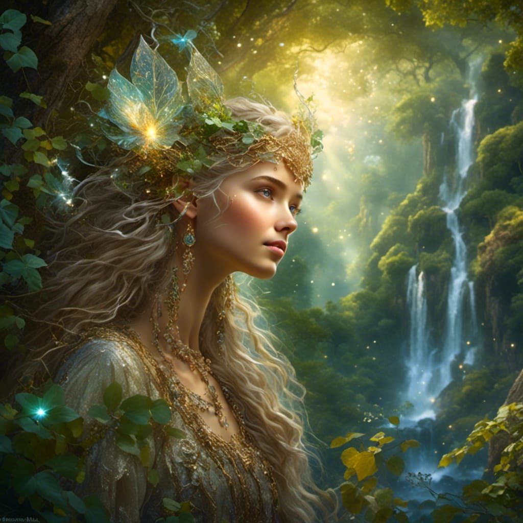 Magical Galadriel in Rivendell: Josephine Wall Style