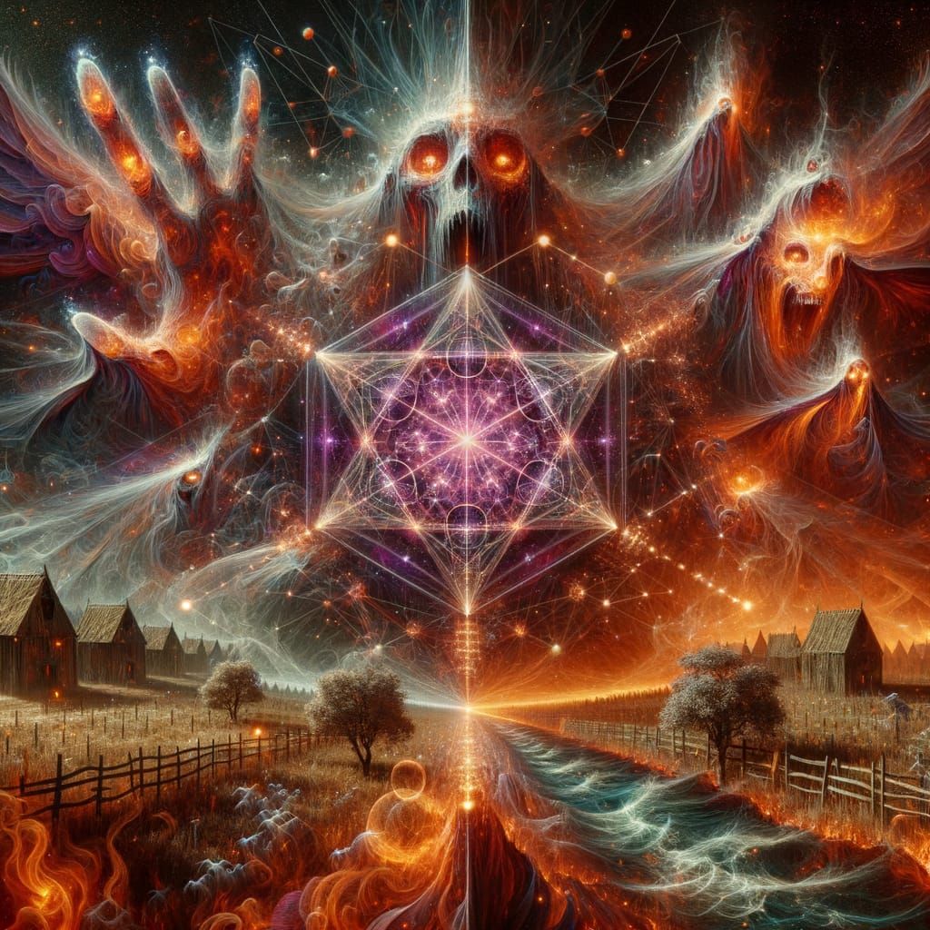 Kaleidoscopic Spatial Rift in Apocalyptic Landscape