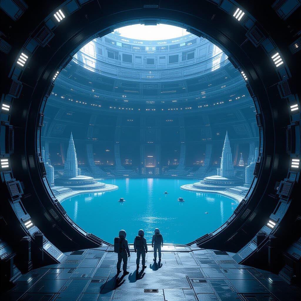 Alien Interior of Rama: A Matte Painting Masterpiece
