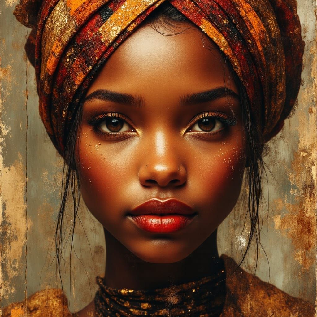 African Queen Portrait in Vogue Studio Style