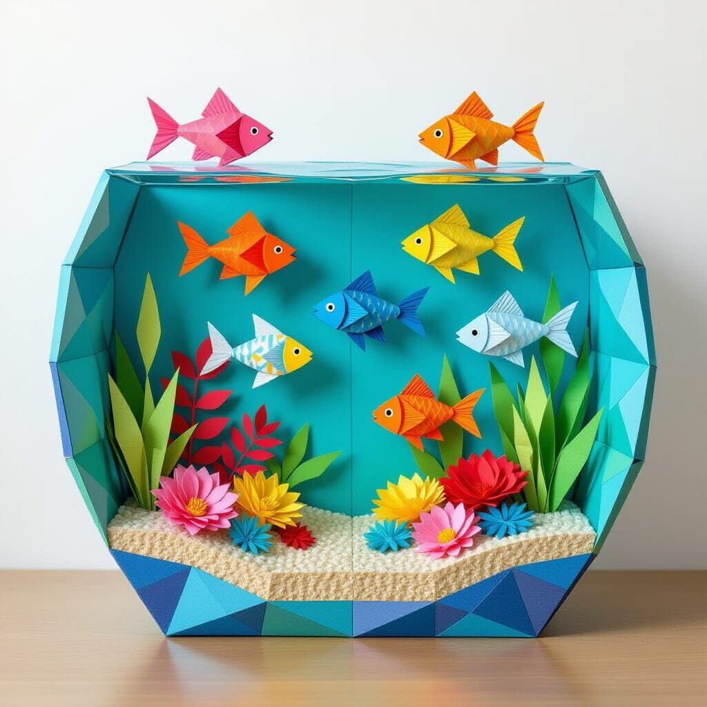 Origami Fish Tank Inspired by Animation