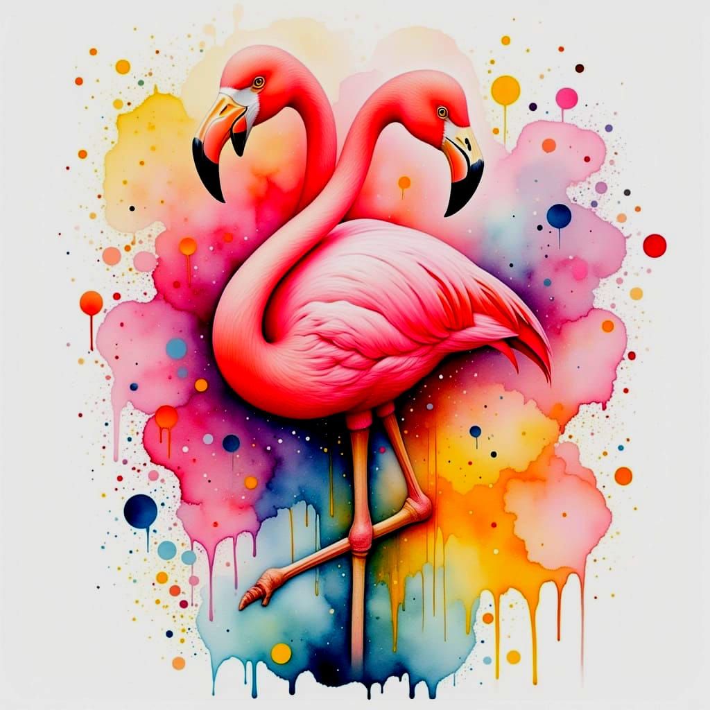 Splashy Flamingos