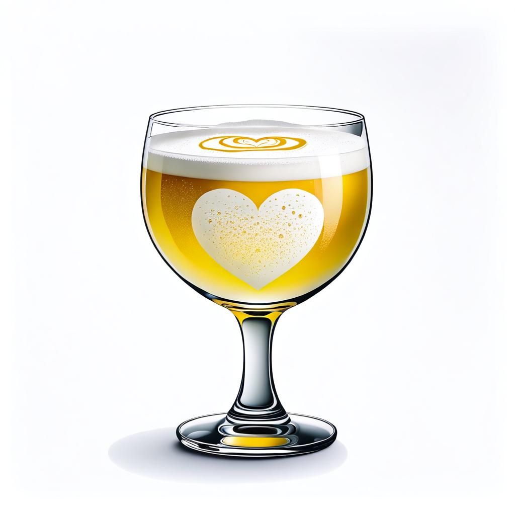 Pisco Sour Cocktail with Heart Foam Art
