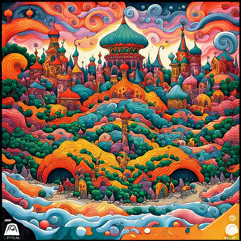 Sweet Food Dessert in Watercolor Ink Drawing