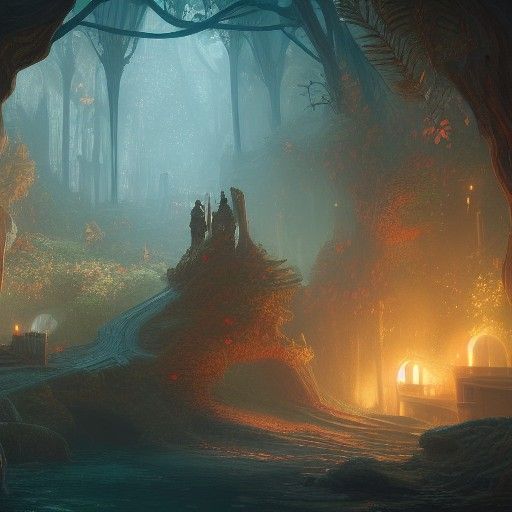 Detailed Matte Painting with Deep Color