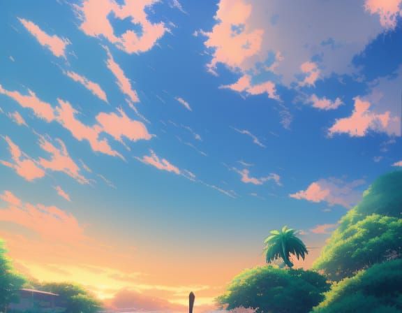 paradise cove Anime Key Visual, by Makoto Shinkai, Deep Color, Intricate, 8k resolution concept art, Natural Lighting, B...