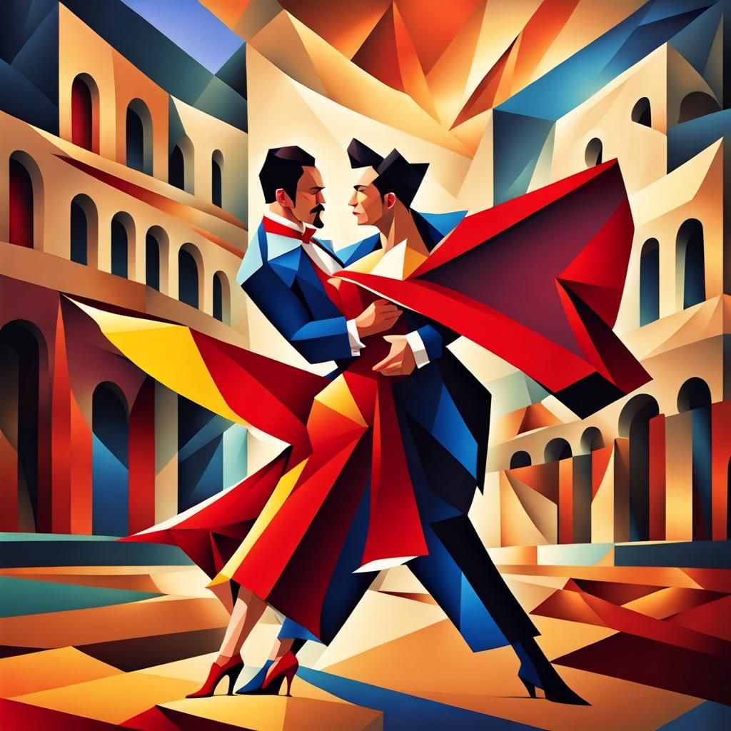 Dynamic scene Spanish torero in