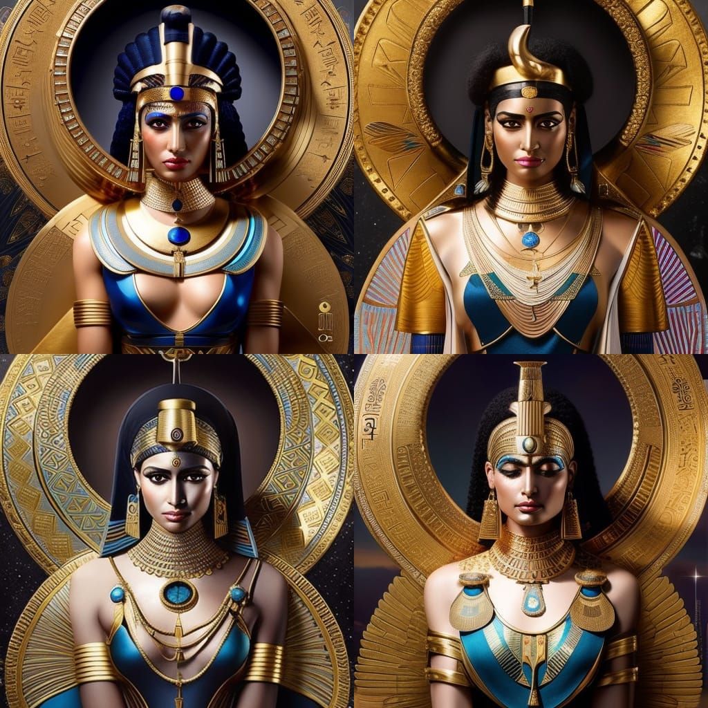 Elegant Cleopatra in Art Nouveau Style