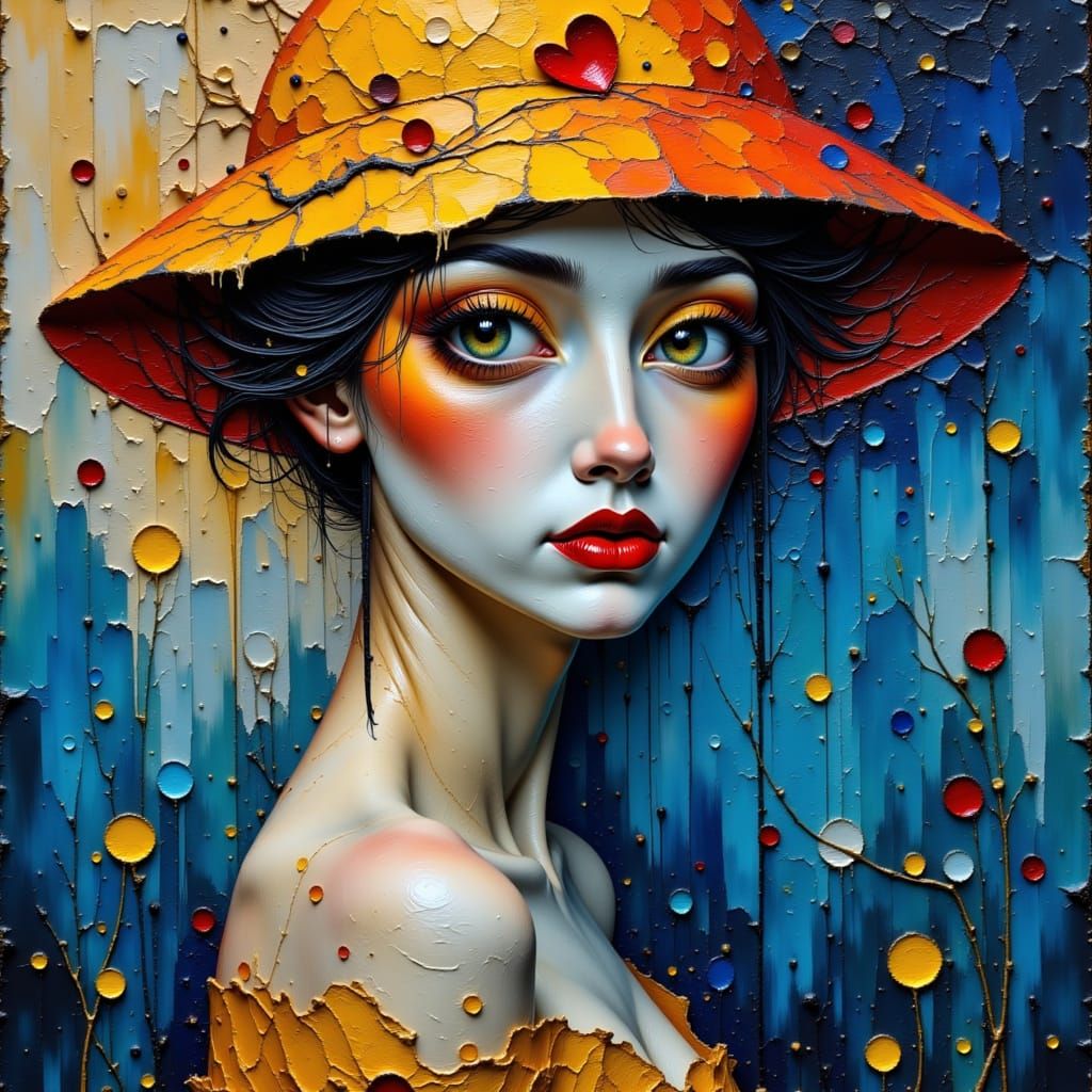 Dreamlike Oil Painting of a Young Woman