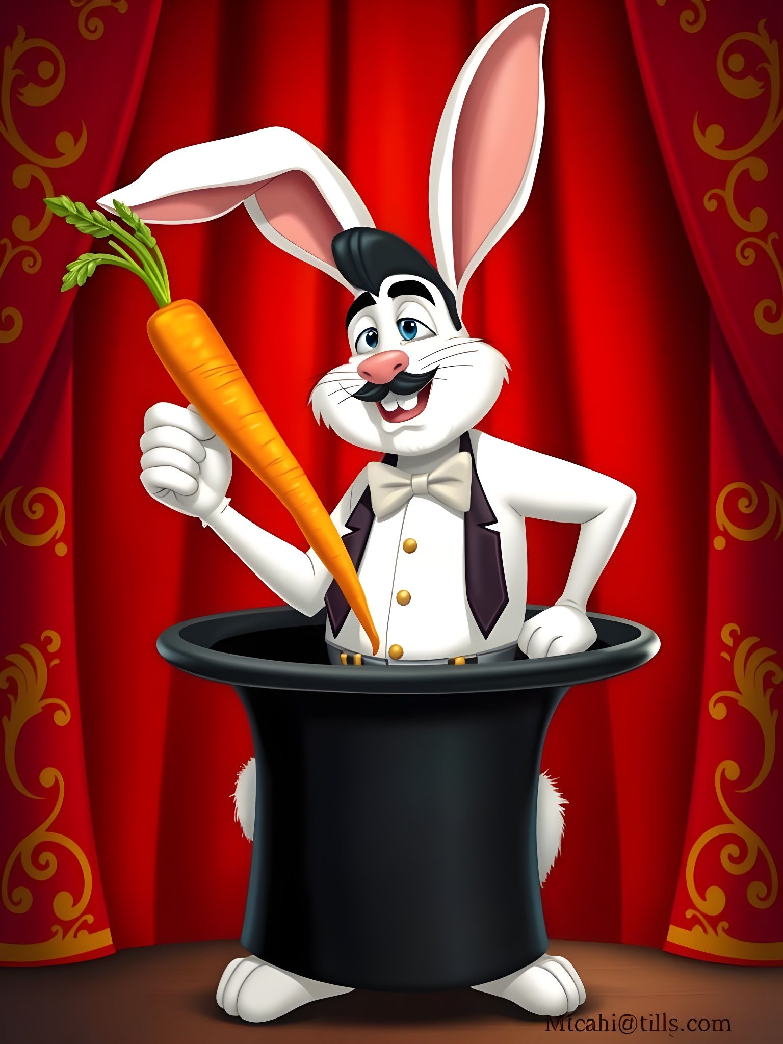 Anthropomorphic Rabbit Performs Magic Trick with Presto-Insp...